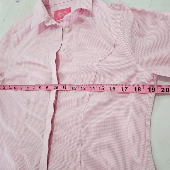Charles Tyrwhitt Pink Gingham Tailored Non-Iron Womens Button-Up Shirt Sz 10 - Picture 7 of 7